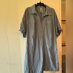 Anthropologie Light Blue Textured Dress